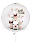 Ballon aluminium Lapins Crétins blanc avec personnages