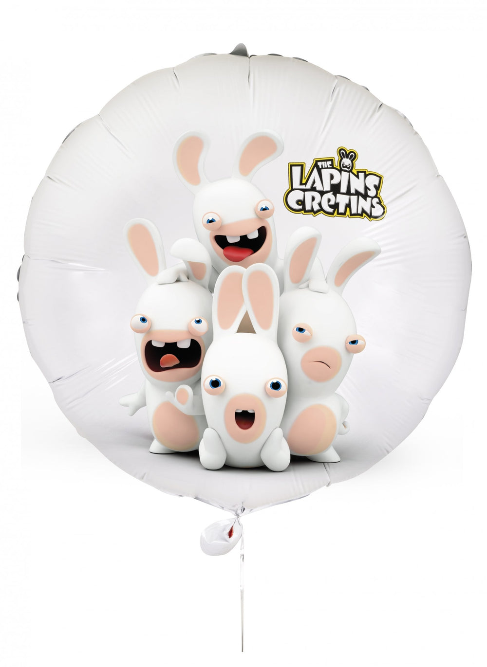 Ballon aluminium Lapins Crétins blanc avec personnages