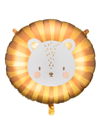 Ballon aluminium lion pour enfant doré et blanc
