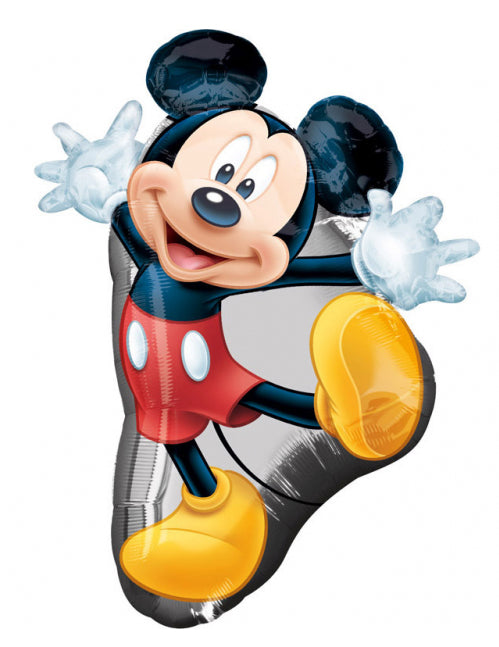 Ballon aluminium Mickey pour enfant rouge et jaune