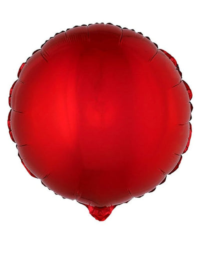 Ballon aluminium rond rouge métallique
