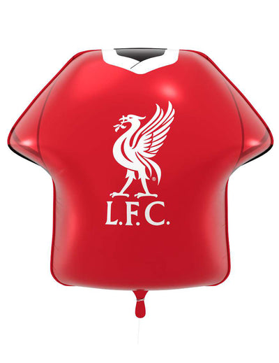 Ballon aluminium rouge en forme de maillot Liverpool Football Club 52 x 51 cm