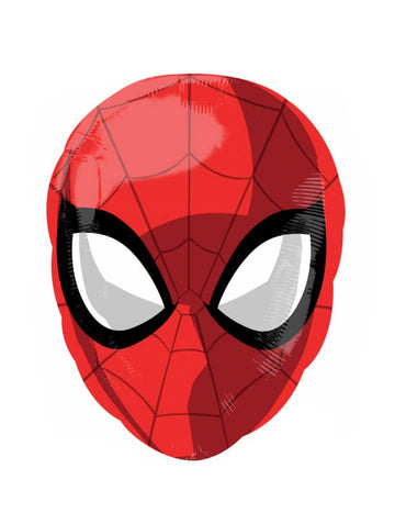 Ballon aluminium Spiderman pour enfant rouge en forme de tête