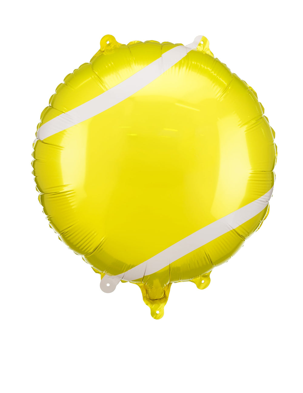 Ballon aluminium tennis pour fête jaune à bandes blanches