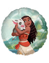 Hliníkový balón Vaiana a Pua modrá a zelená s ilustráciou