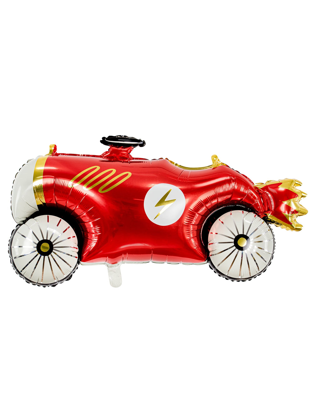 Ballon aluminium voiture de course pour enfant rouge avec éclair doré