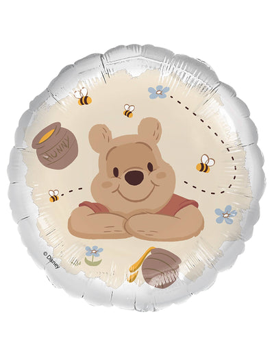 Héliový balón Winnie l'ourson pre dieťa béžová s včelami a medovým hrncom