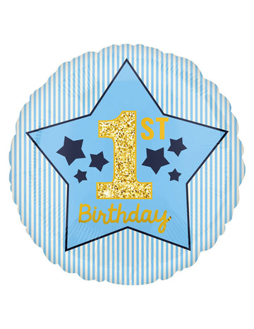 Fóliový balón s hviezdou v modrej farbe, 43 ks cm pre chlapca