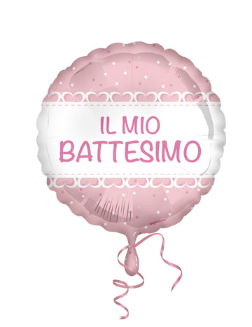45g hliníkový balónik cm Krst ružových srdiečok