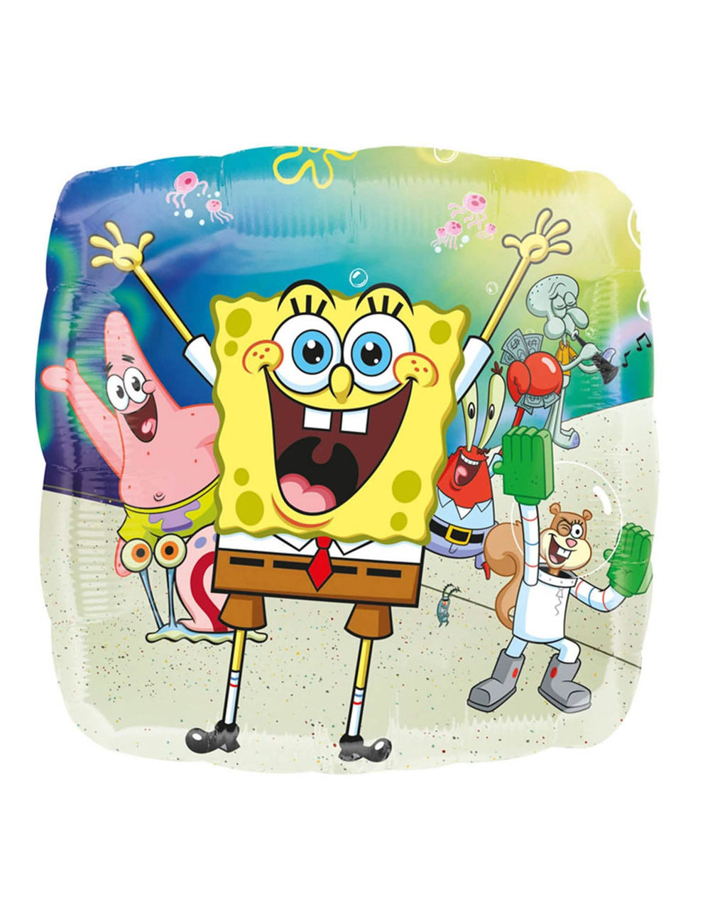 Hliníkový balón Bob l'Eponge pre dieťa viacfarebné štvorcový