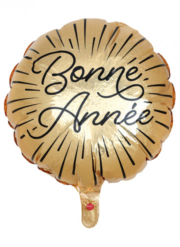 Trblietavý novoročný hliníkový balón 45 cm zlatá farba