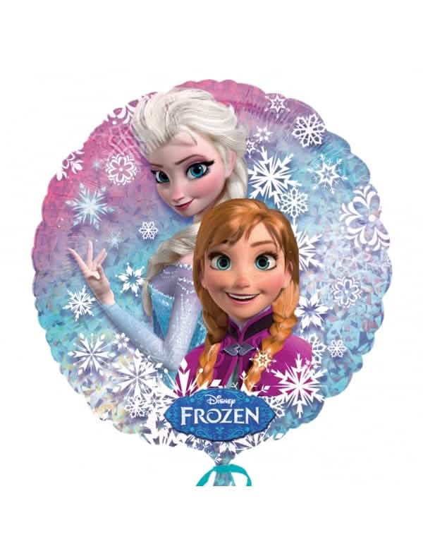 Héliový balón Frozen pre dieťa modrá a fialová s Elsou a Annou