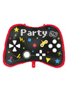 Ballon en aluminium Gaming Party pour fête noir et rouge en forme de manette de jeu