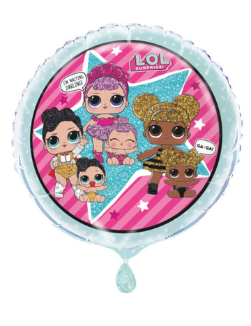 Ballon en aluminium LOL Surprise pour enfant rose et bleu avec personnages