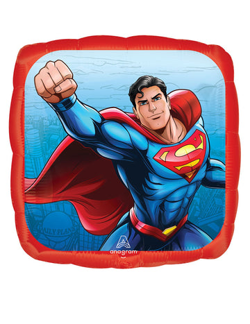 Hliníkový balón Superman, štvorcový tvar 43 cm