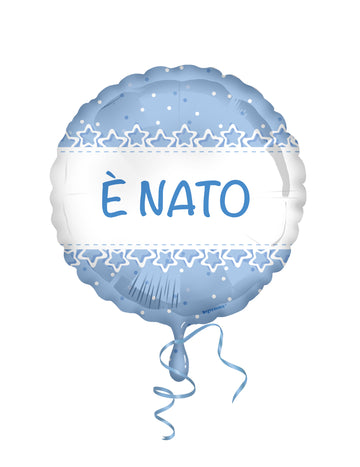 Fóliový balón 45 cm svetlomodré krstné hviezdy