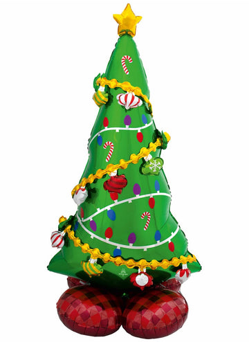 Veľký fóliový balón AirLoonz s vianočným stromčekom 149 x 78 cm nainštalovať