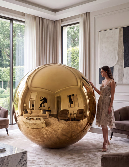 Obrovský balón zlatá zrkadlová guľa 200 cm
