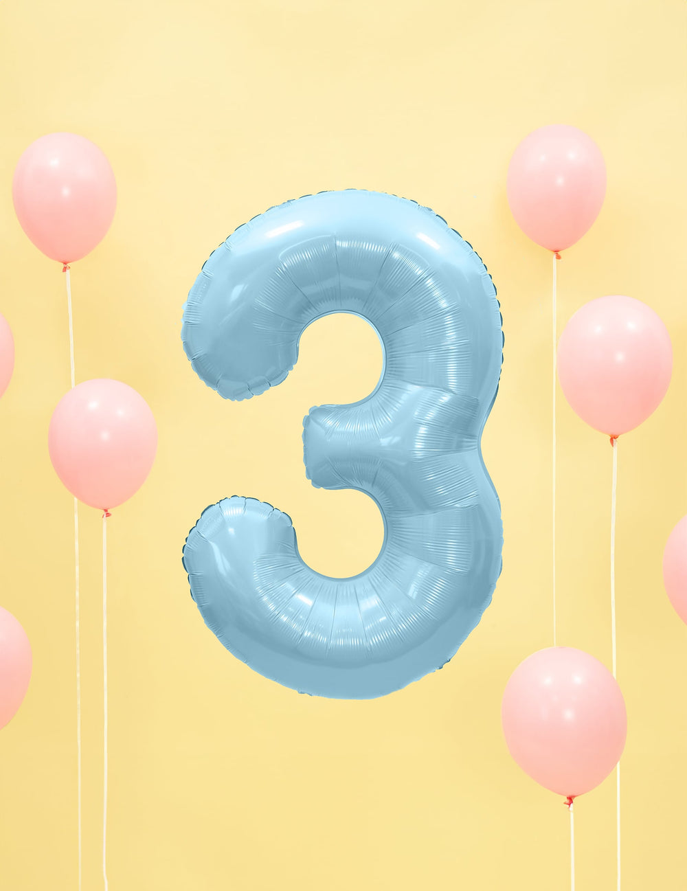 Chiffre 3 du ballon géant chiffre pour fête bleu pastel