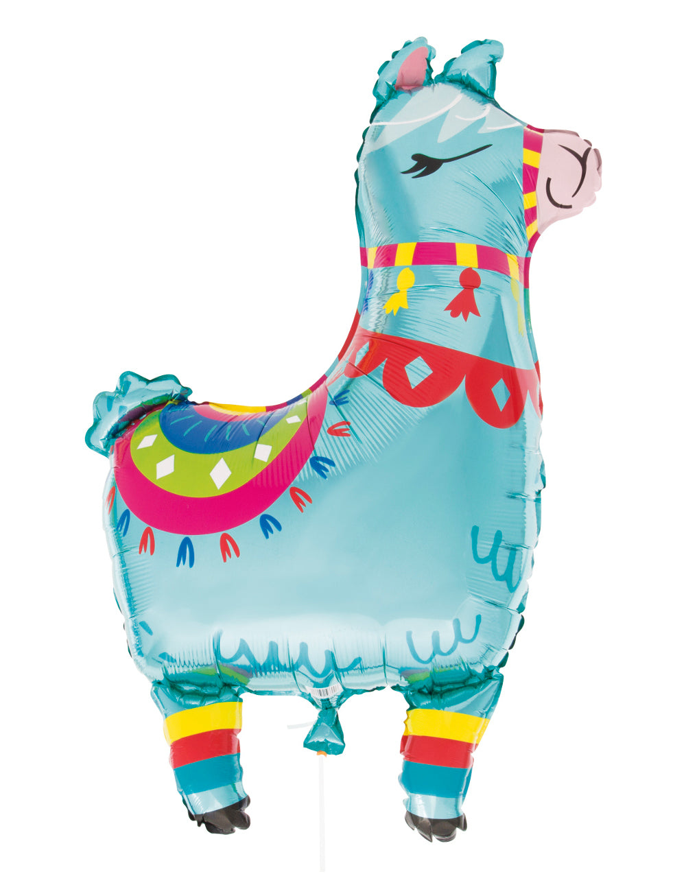 Ballon géant en aluminium lama pour fête bleu avec motifs colorés