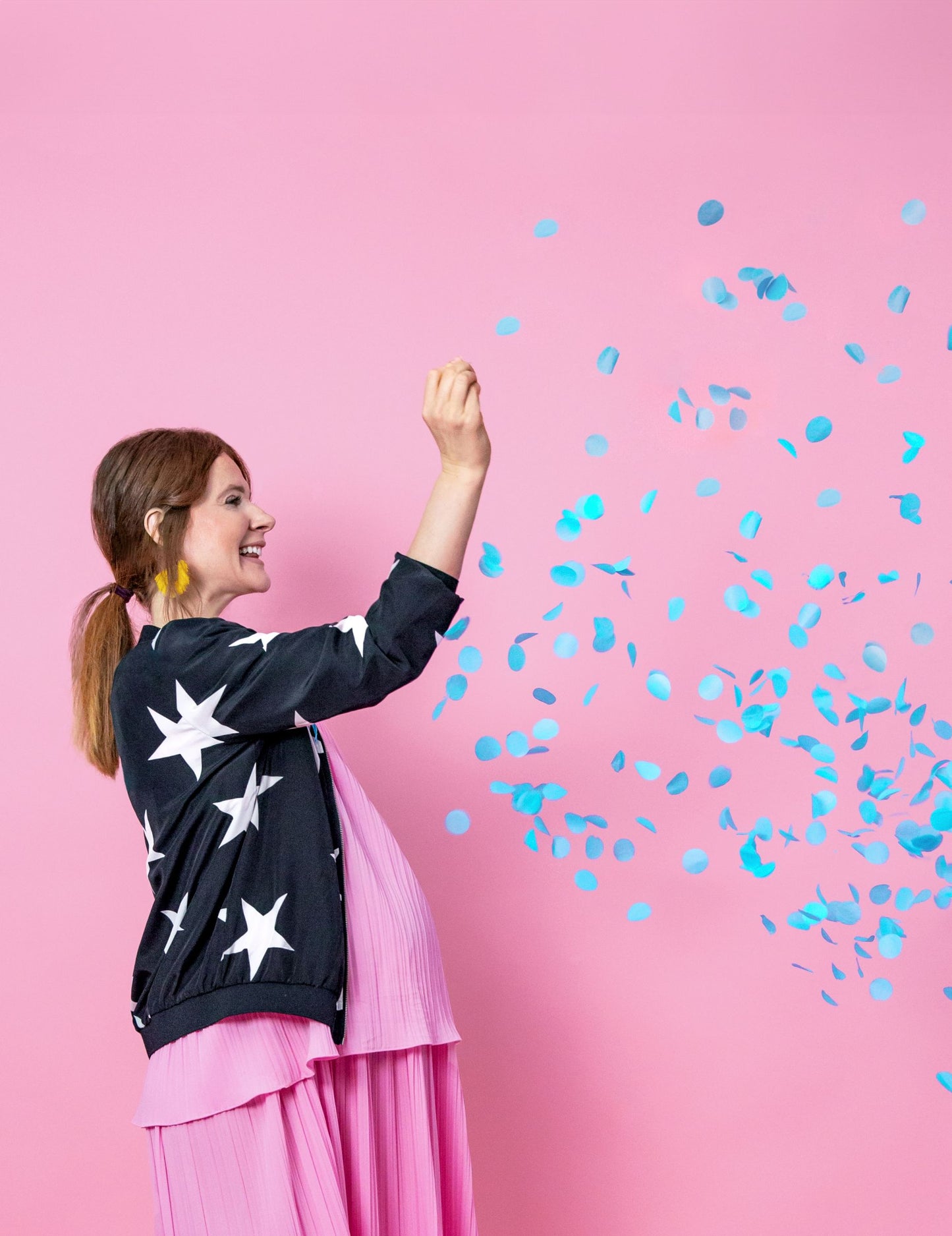 Obrovský latexový balón pre chlapca alebo dievča s ružovými konfetami, vysoký 1 m, na oslavu príchodu bábätka