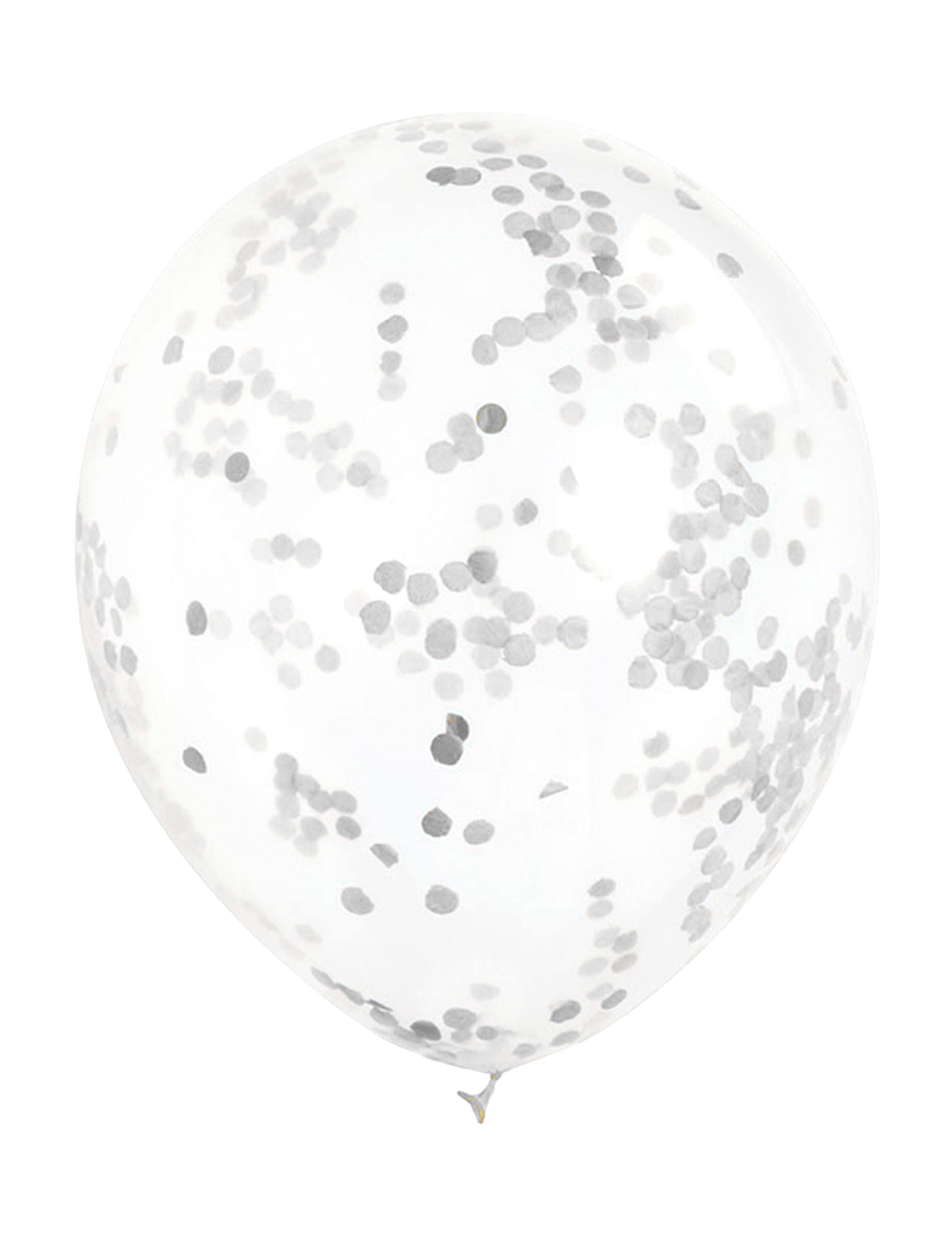 Ballons en latex à confettis transparents et argentés
