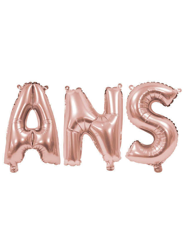 Ballons aluminium lettres ans pour décoration d'anniversaire rose gold
