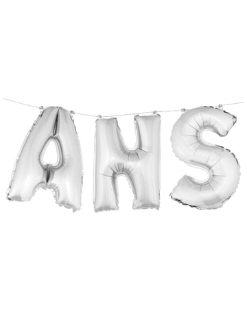 Strieborné fóliové balóny s písmenami "roky" (36) cm na dekoráciu