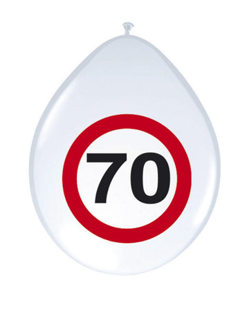 Balóny na 70. narodeninovú oslavu, dekorácia, 8 kusov, červeno-bielo-čierne, 30 cm 