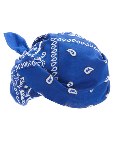 Bandana biker ou cowboy pour adulte bleu à motifs paisley