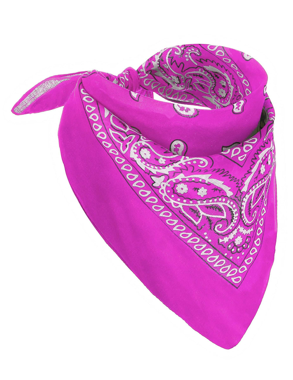 Bandana neón ružová pre dospelého fuchsiová s paisley vzormi