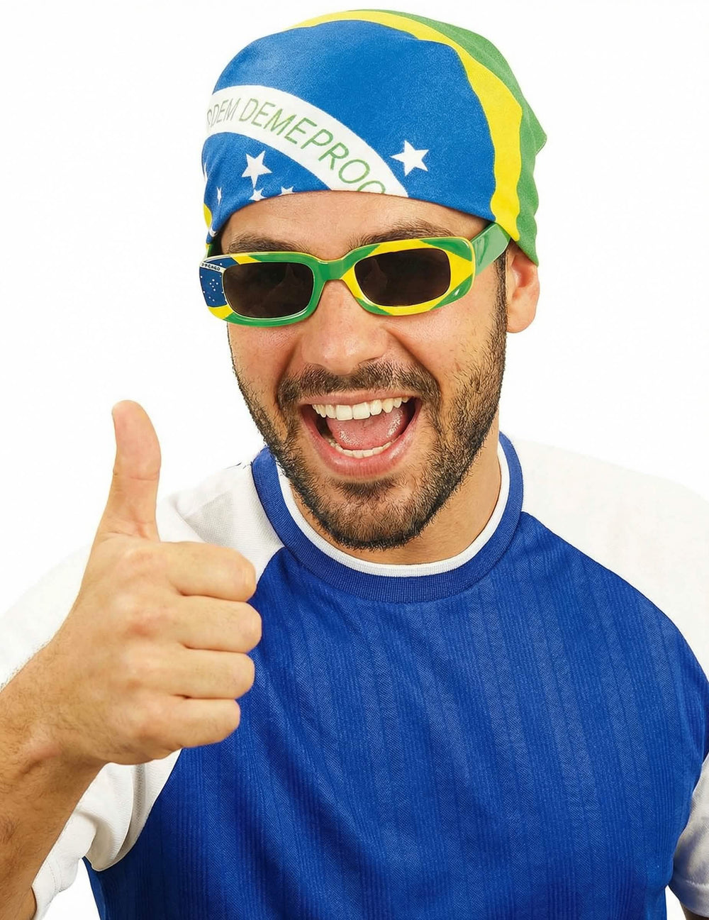 Bandana fanúšik Brazília pre dospelý modrá zelená a žltá