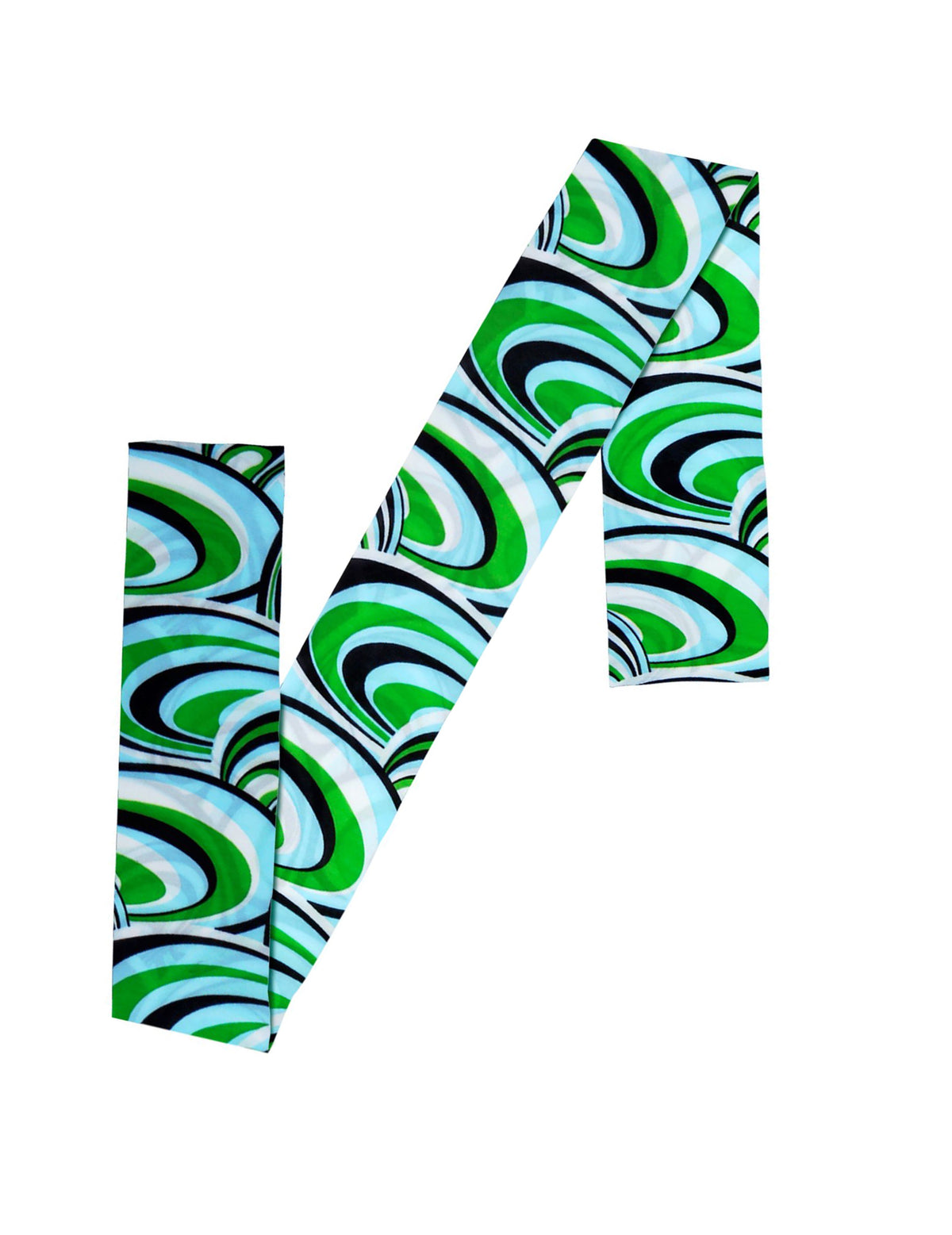 Vue à plat du bandeau années 70 waves
