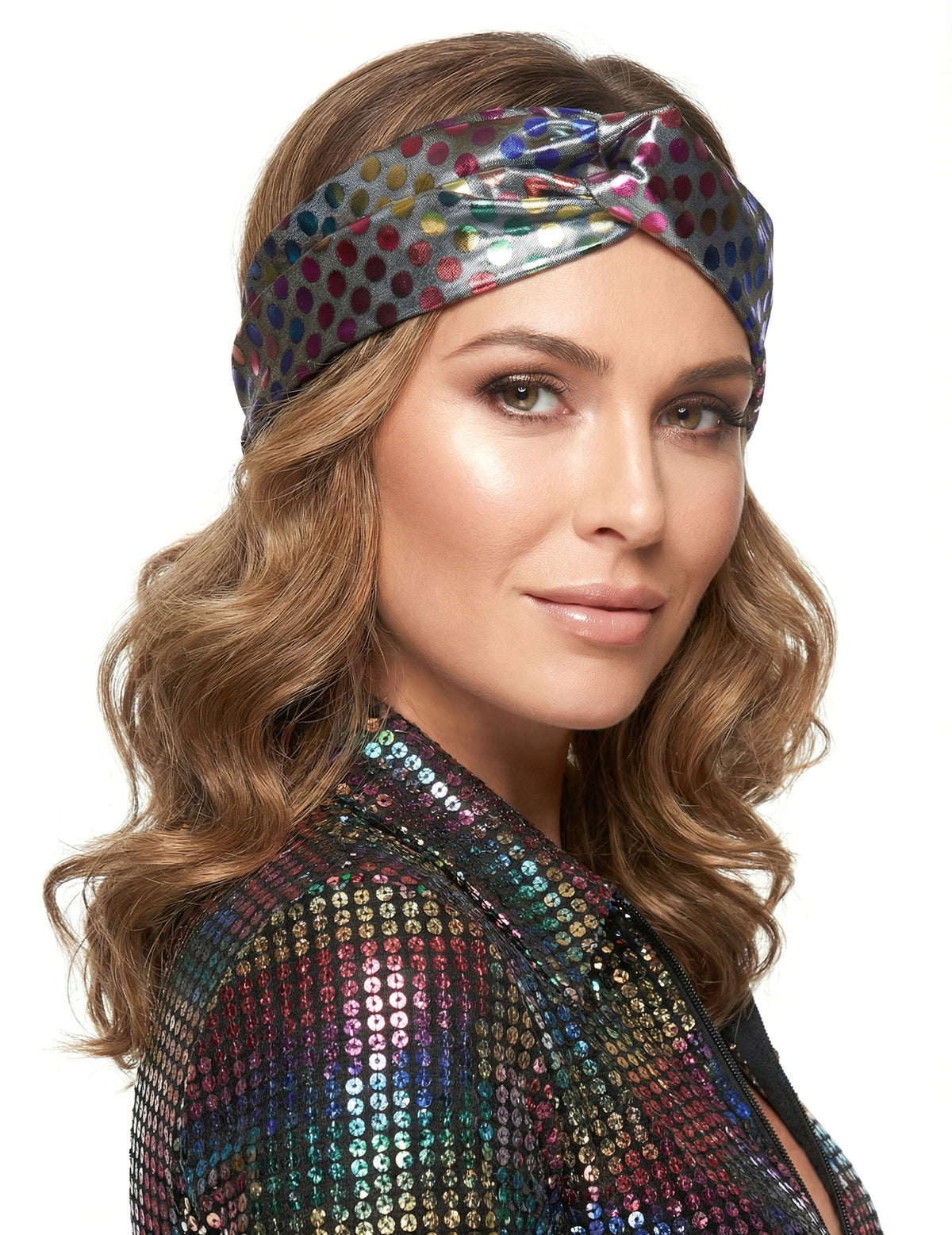 Bandeau disco pour femme multicolore haut de gamme