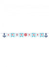 Bannière en carton ahoy baby petit bateau thème marin pour bébé bleue et rouge