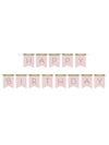 Bannière en carton Happy Birthday cygne royal rose et dorée