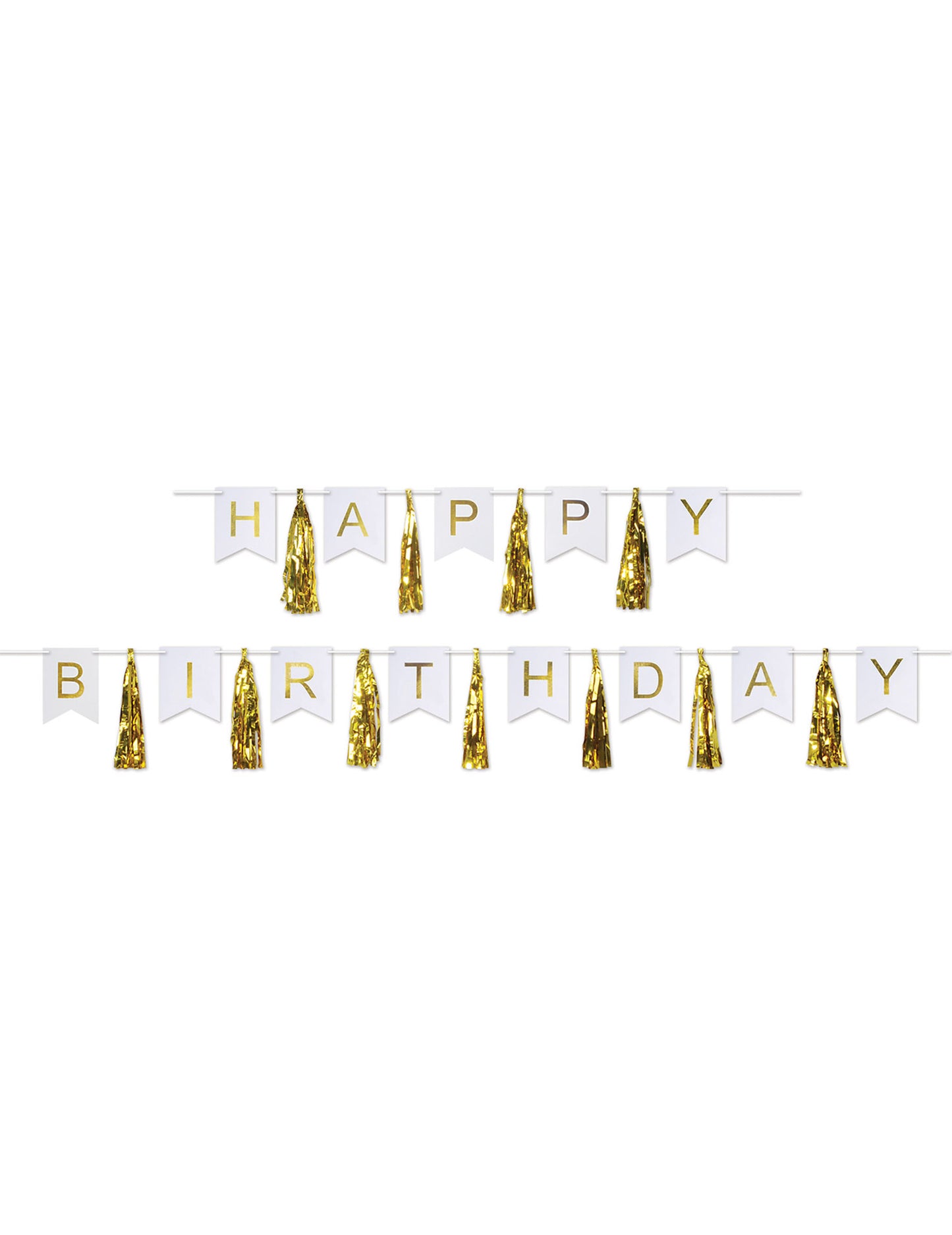Zlato-biela girlanda s strapcami k narodeninám, 4,56 m, vyrobená z kartónu