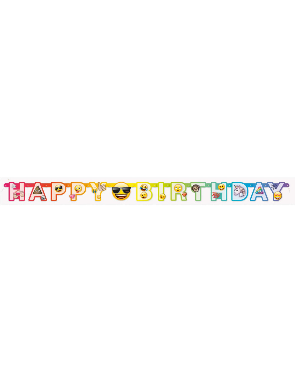 Kartónový banner s nápisom happy birthday Emoji Rainbow