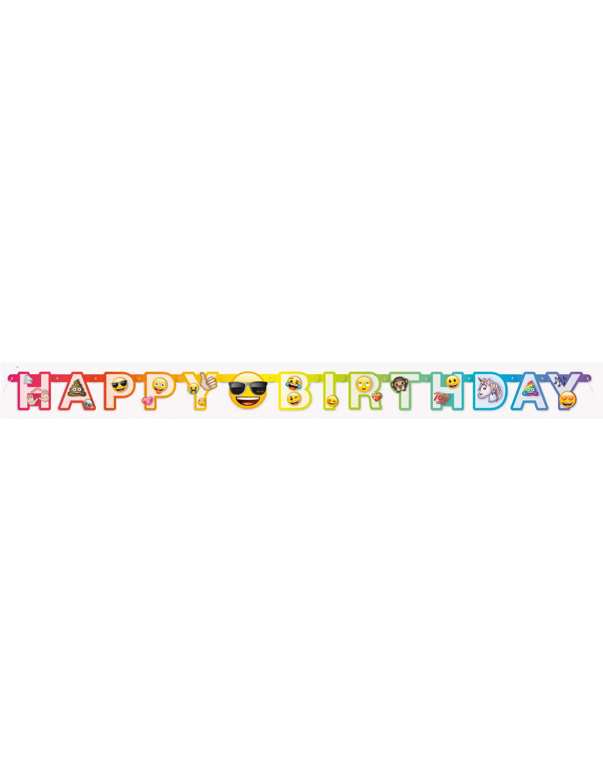 Kartónový banner s nápisom happy birthday Emoji Rainbow