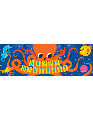 Obrovský banner pod oceánom 152 x 51 cm Všetko najlepšie k narodeninám!