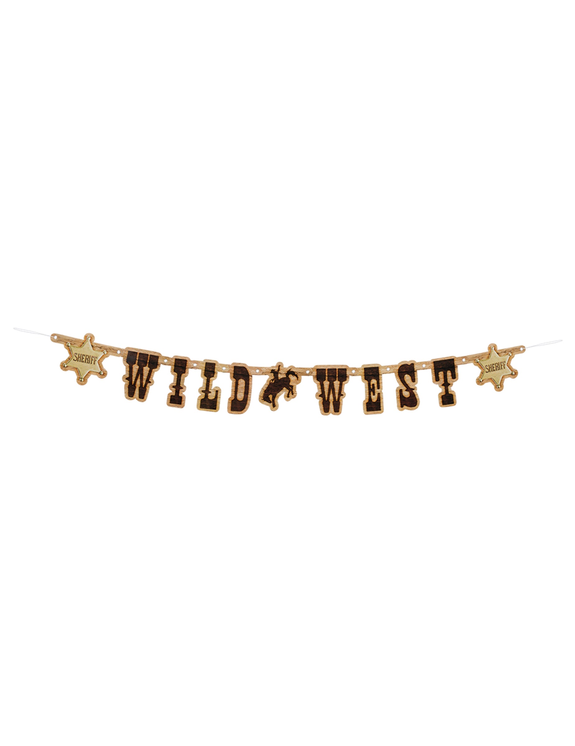 Guirlande Western Wild West pour décoration marron avec étoiles de shérif