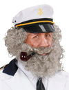 Barbe et moustache de marin pour homme grise et bouclée
