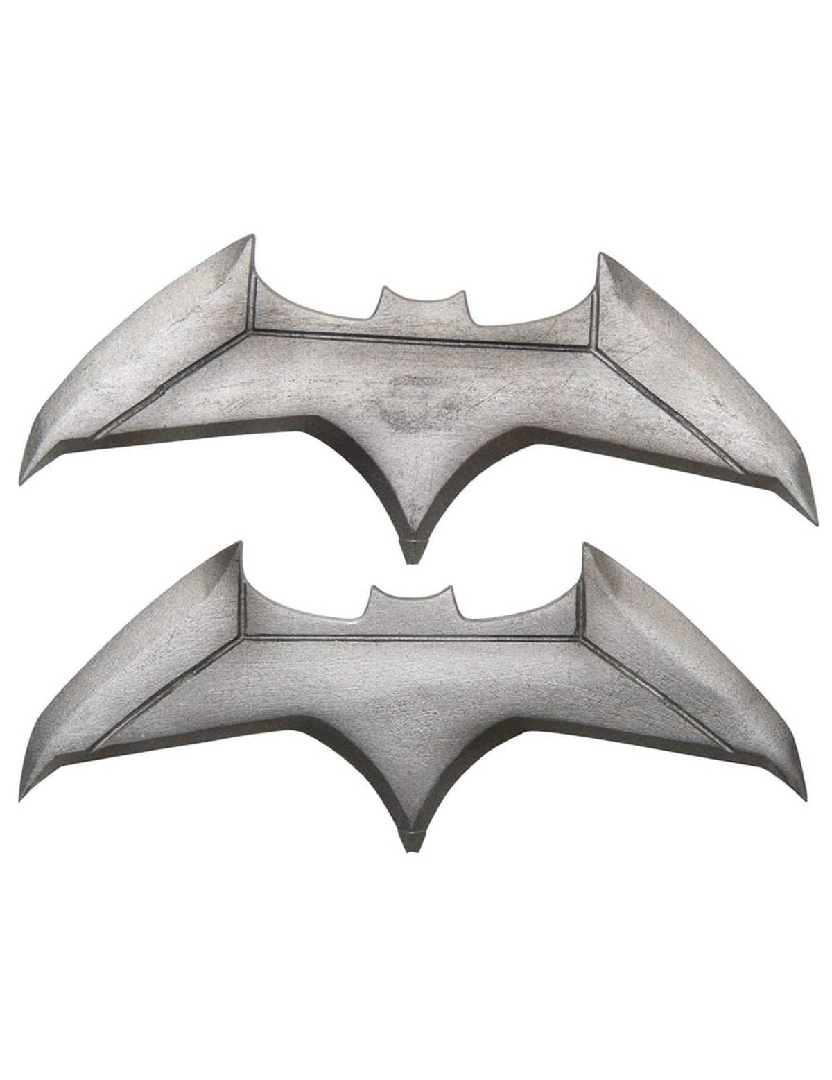 Batarangy Batman pre dospelého sivá s metalickým vzhľadom