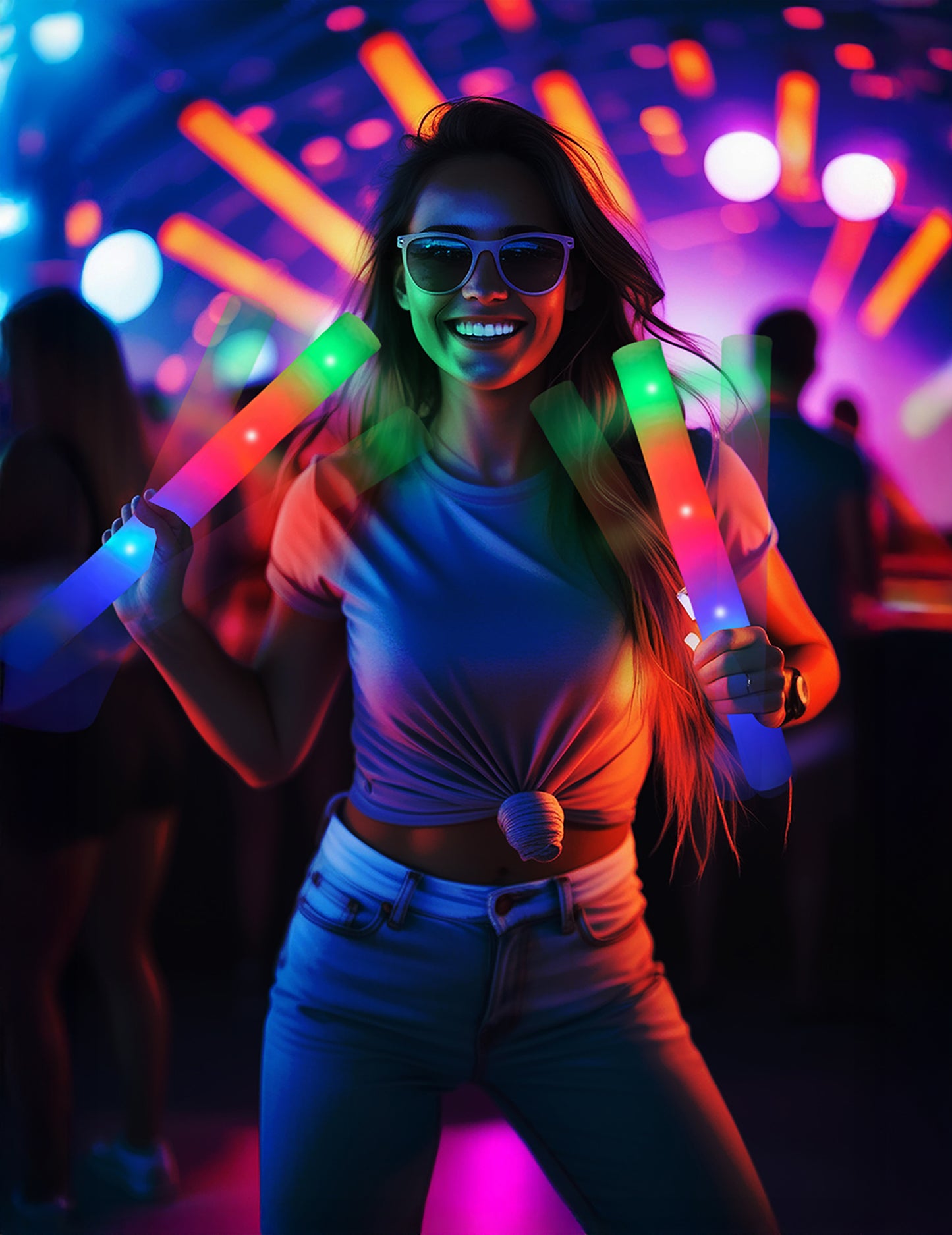 48 viacfarebných LED tyčíc cm