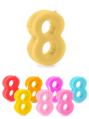 Narodeninová sviečka číslo 8 na tortu, viacfarebná, 6 cm 