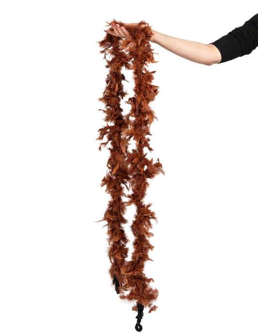 Vue de la longueur du boa pour femme marron 40g
