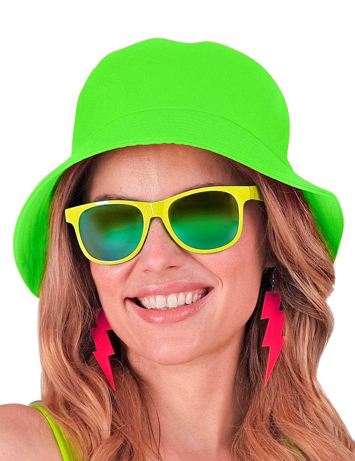 Vue de face du Bob fluo pour adulte