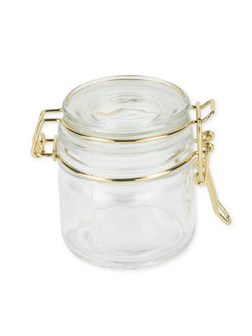 Bocal à conserve décoration de fête pour table en verre transparent et doré