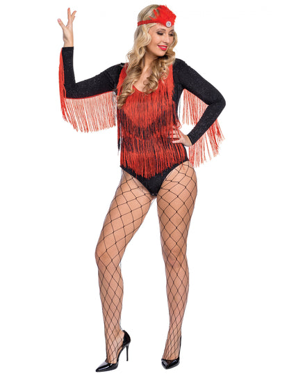 Body Charleston Red a Black Women's Fringes