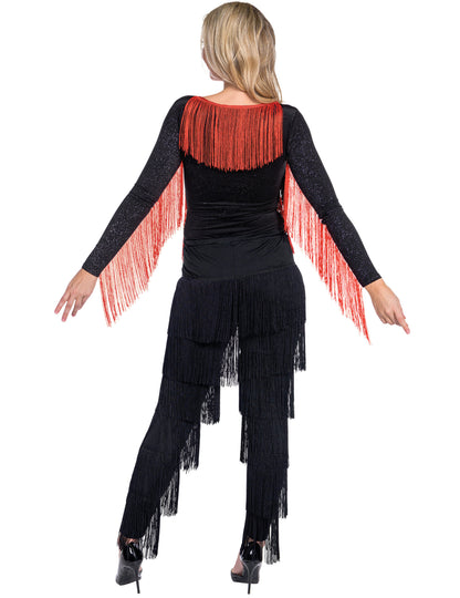 Body Charleston Red a Black Women's Fringes